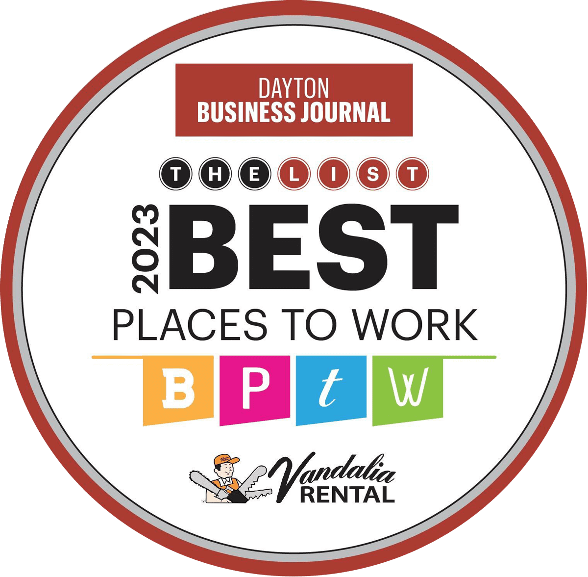 Dayton Business Journal 2023 best places to work badge